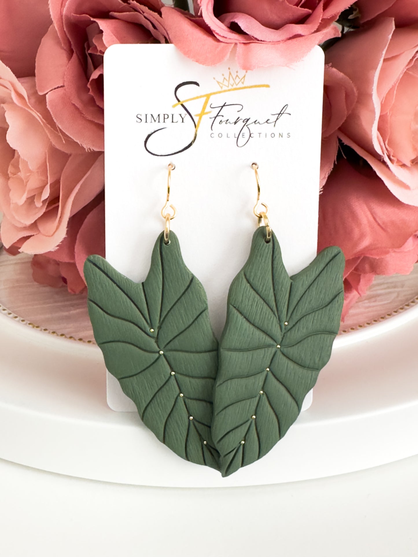 Tropical Leaf Earrings (Multiple Colors)