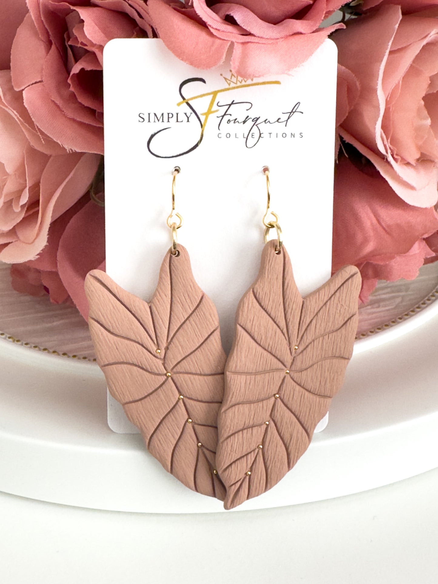 Tropical Leaf Earrings (Multiple Colors)