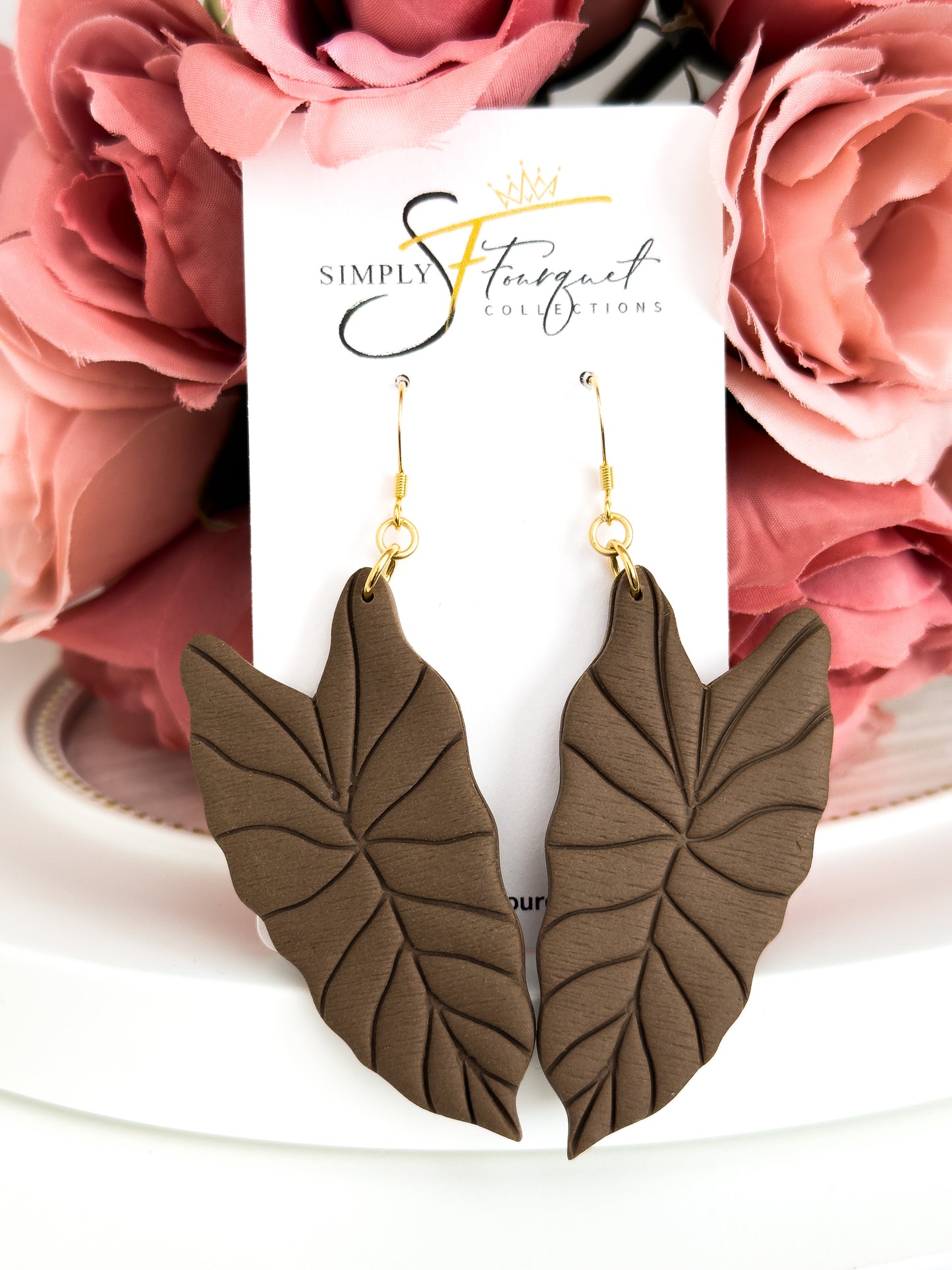 Tropical Leaf Earrings (Multiple Colors)
