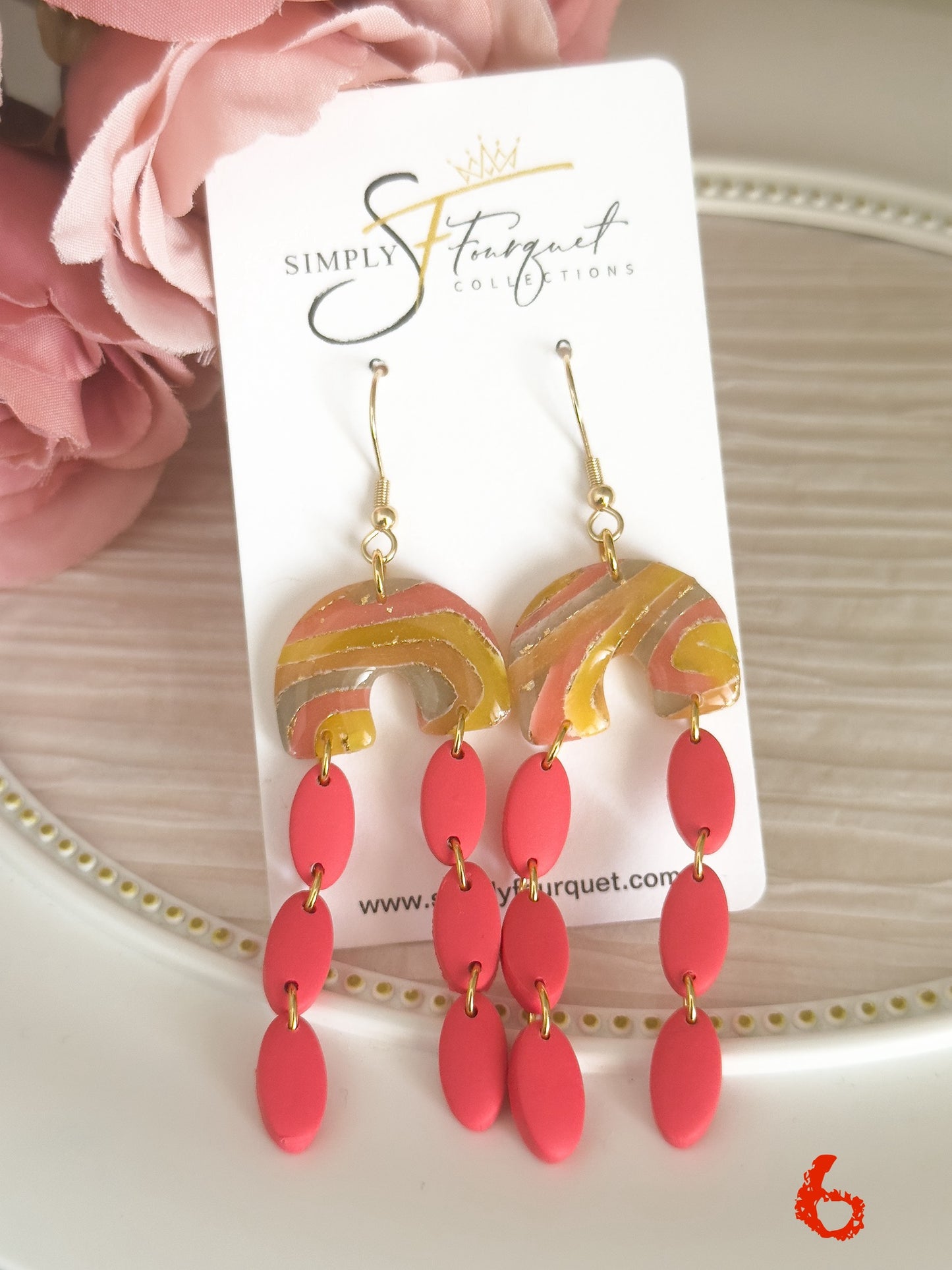 Colorful Yellow Marble Earrings (Multiple Colors)