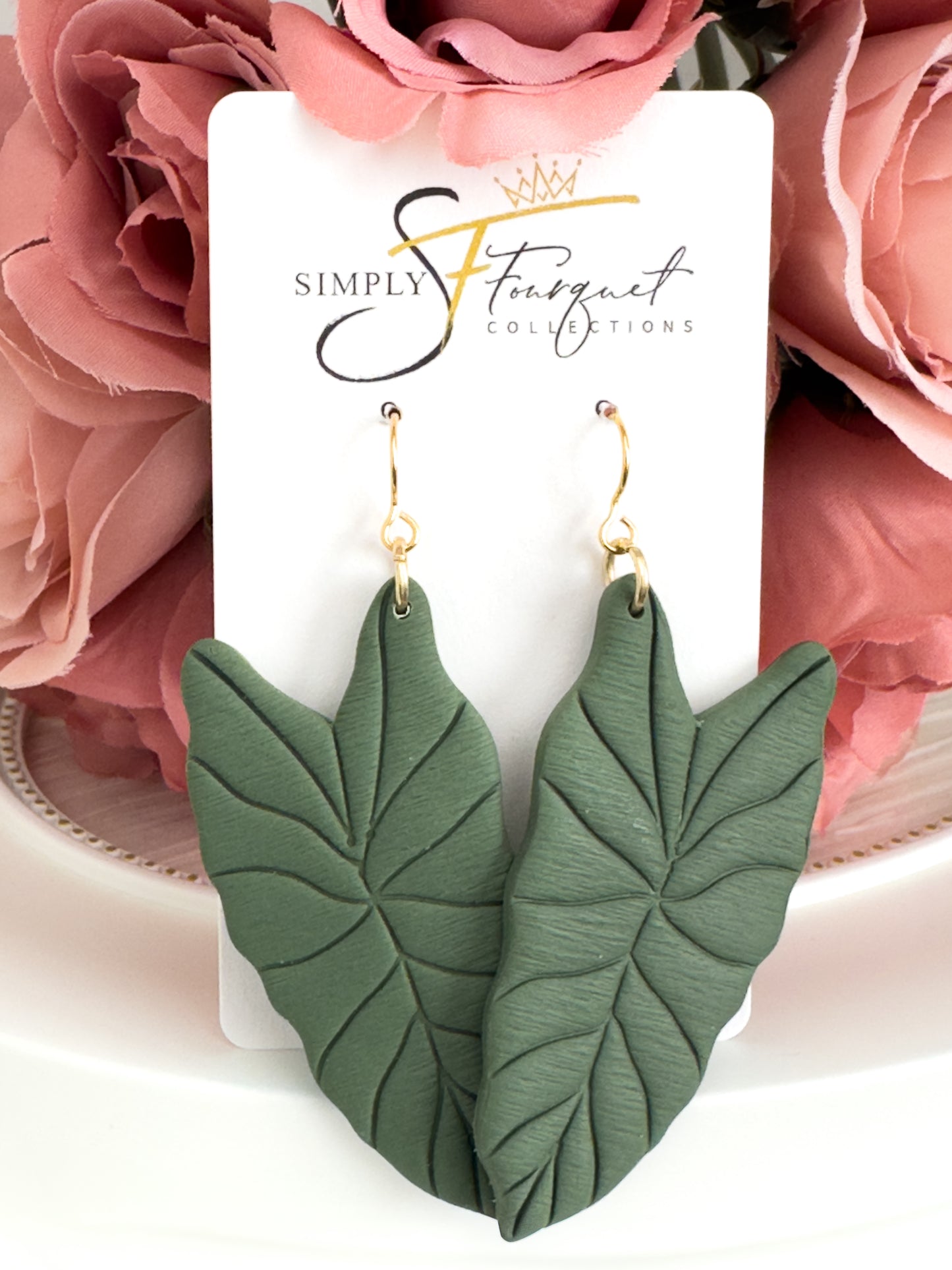 Tropical Leaf Earrings (Multiple Colors)