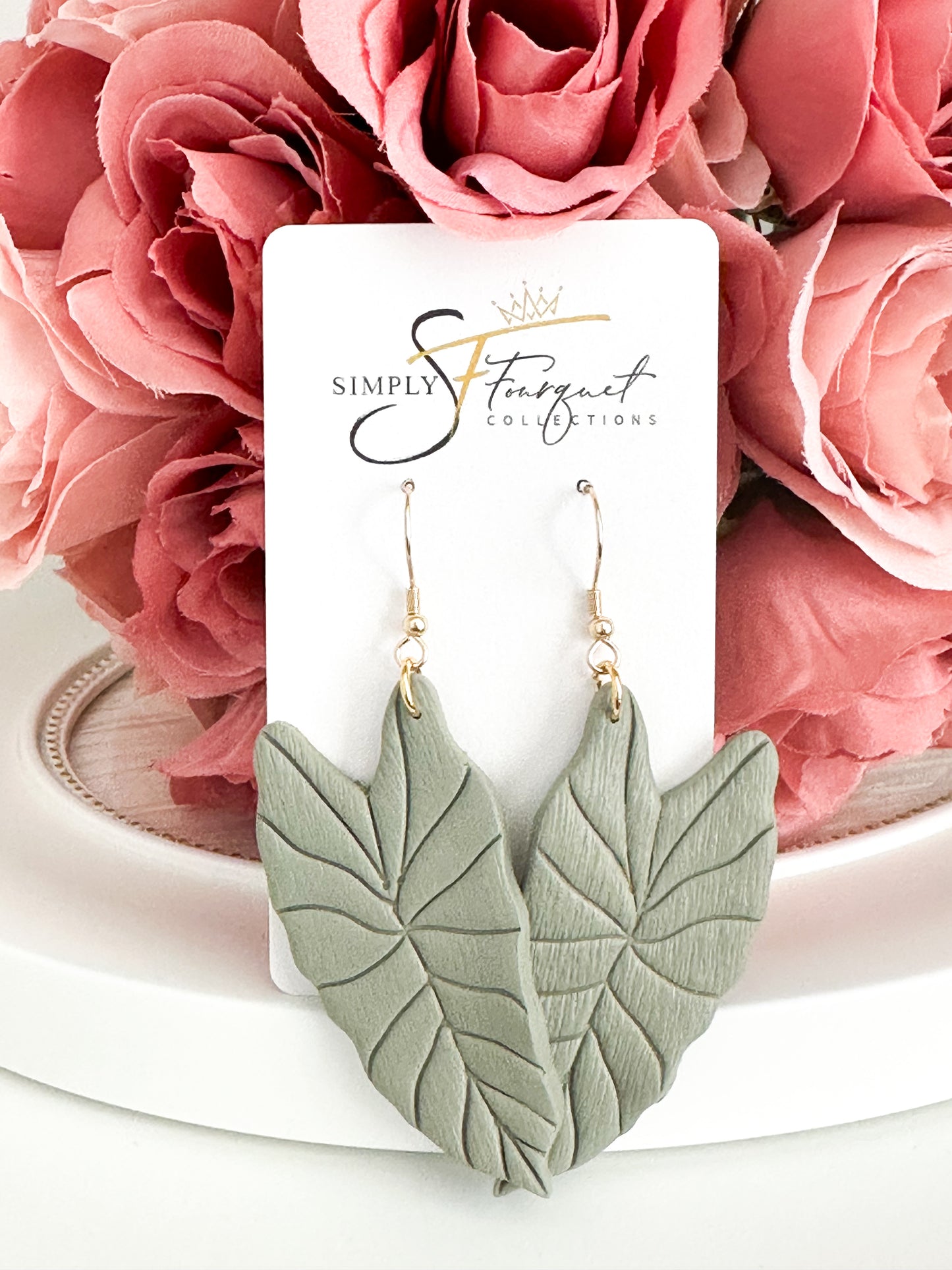 Tropical Leaf Earrings (Multiple Colors)