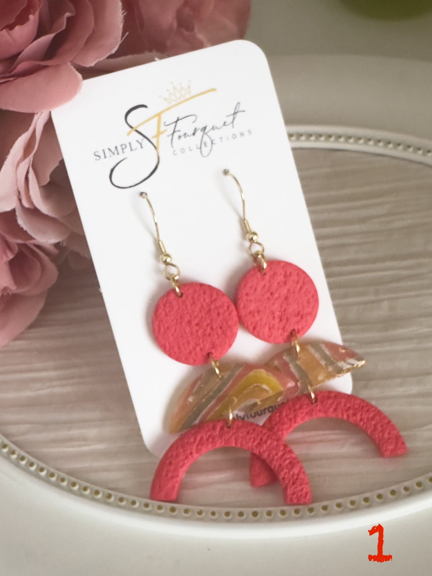 Colorful Yellow Marble Earrings (Multiple Colors)