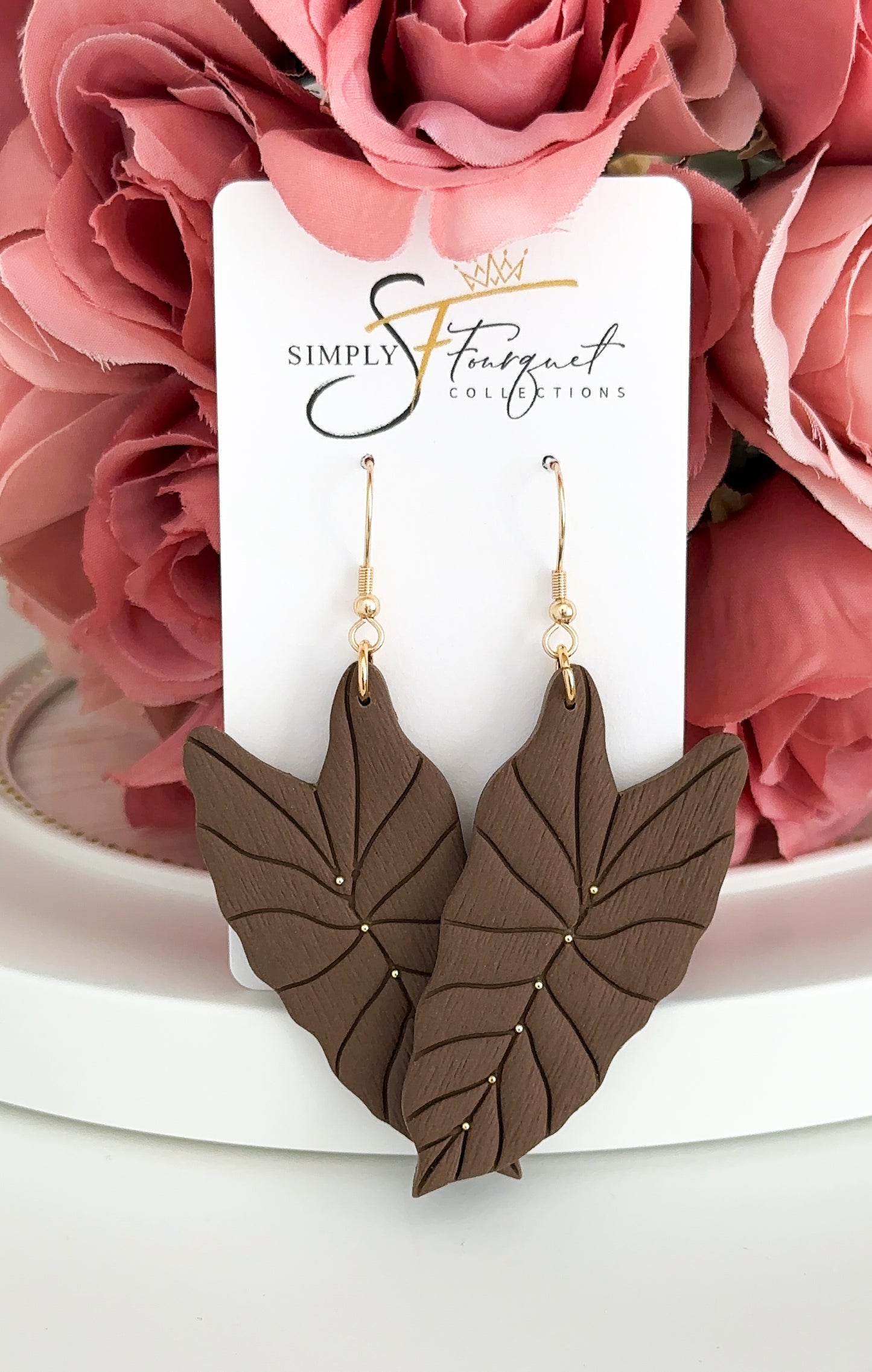 Tropical Leaf Earrings (Multiple Colors)