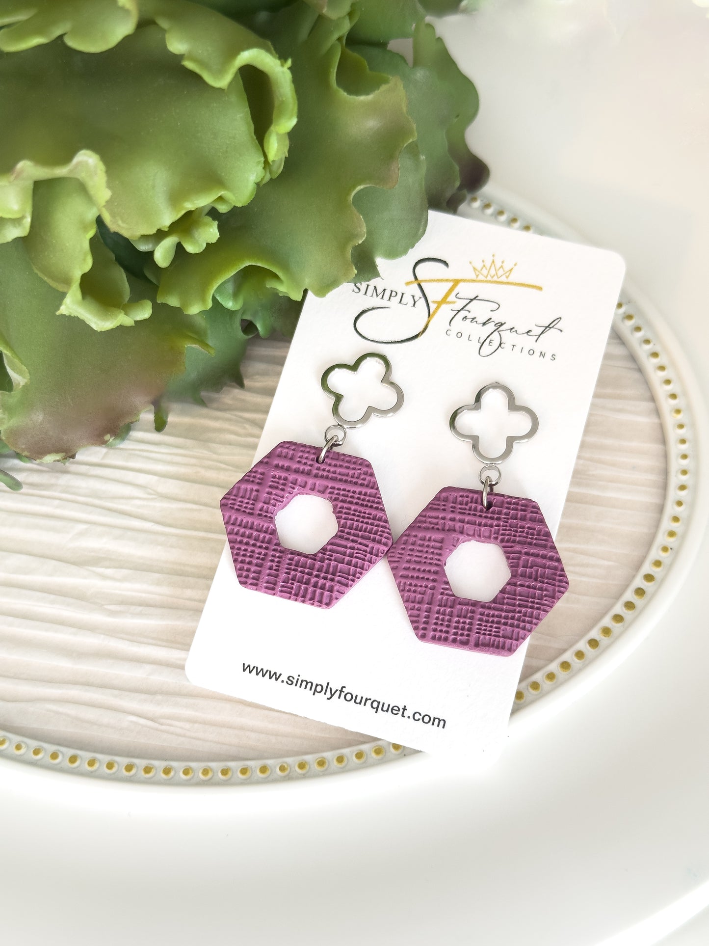 Simply Purple Texture Earrings