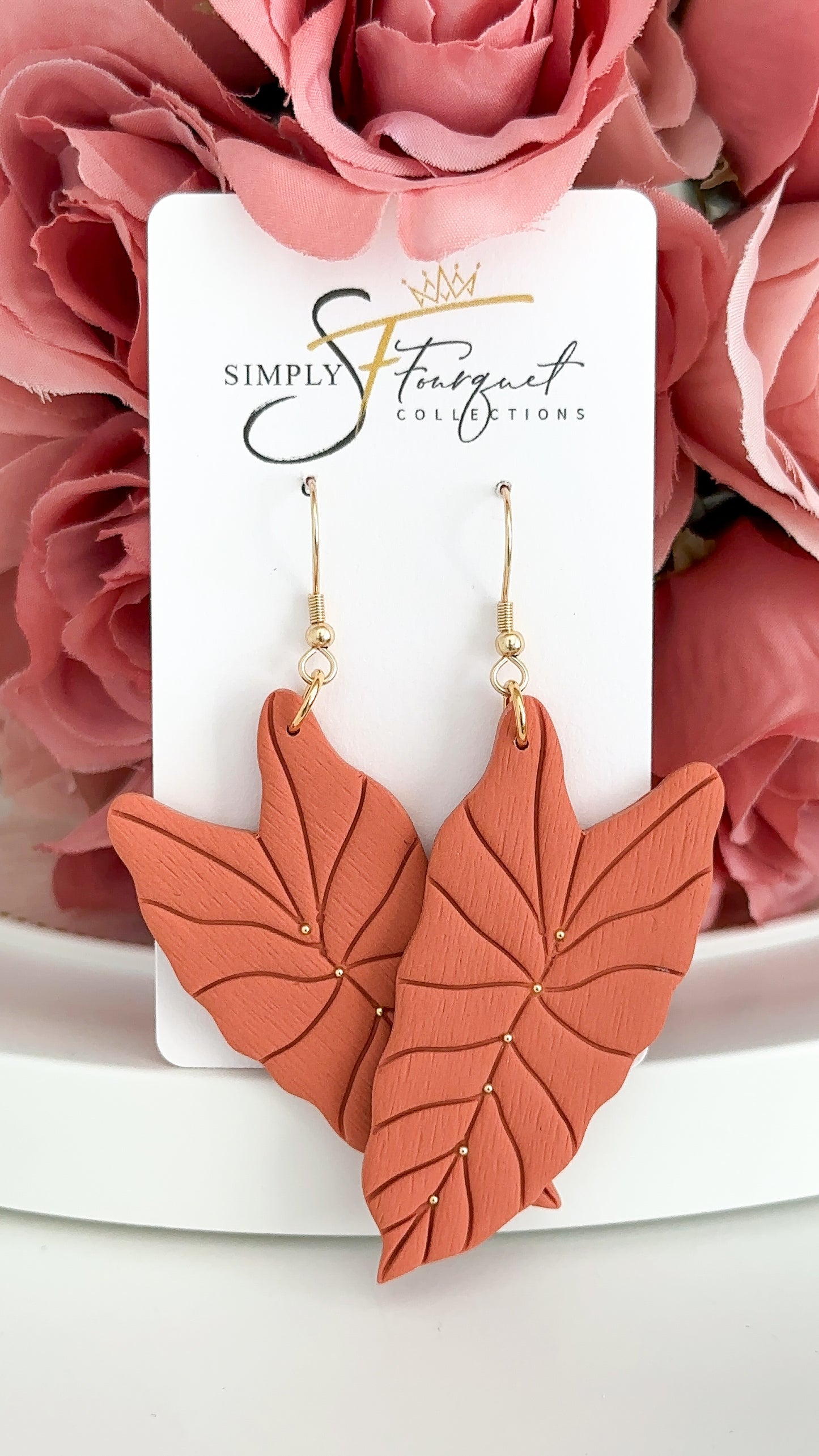 Tropical Leaf Earrings (Multiple Colors)