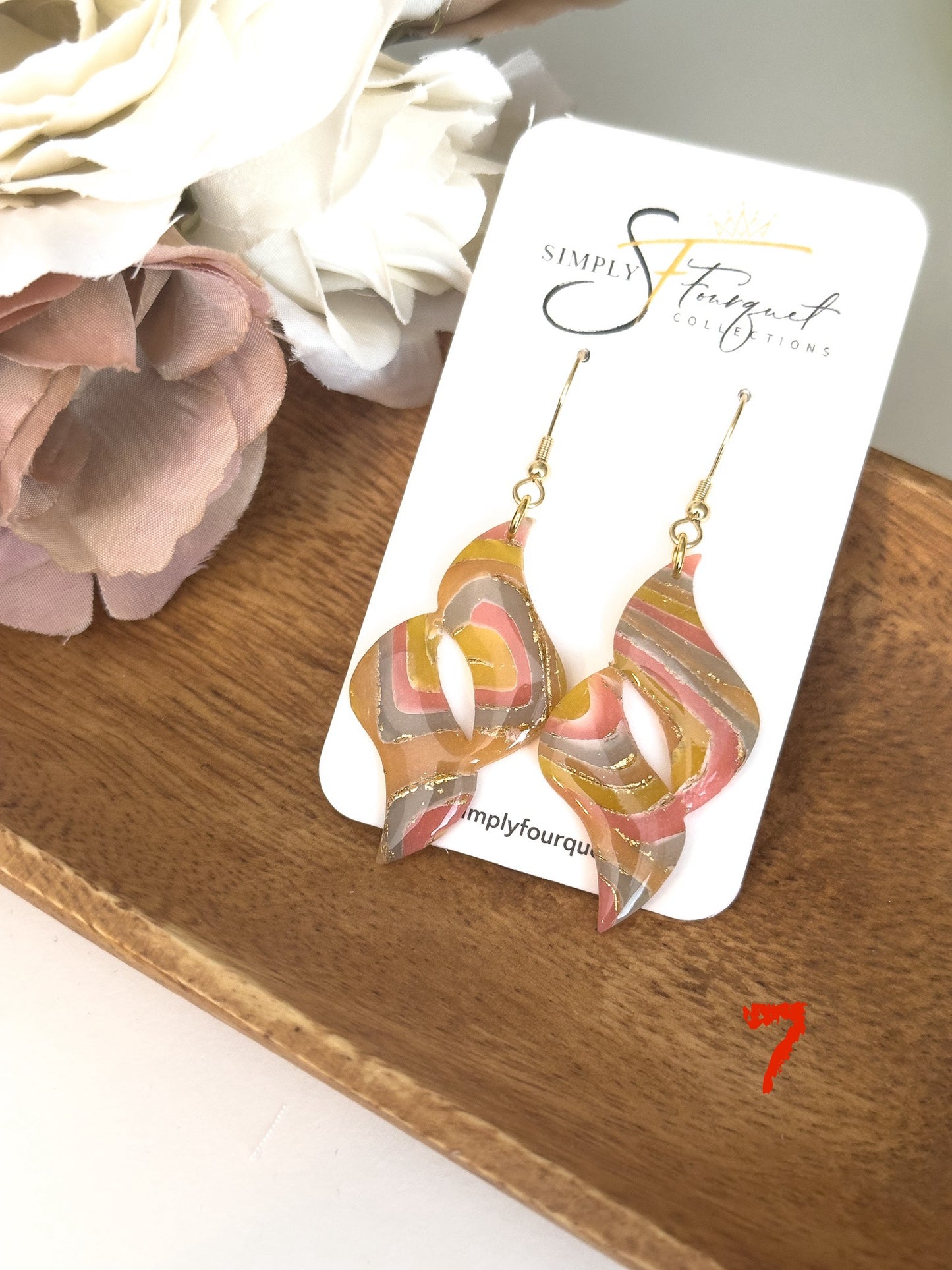 Colorful Yellow Marble Earrings (Multiple Colors)