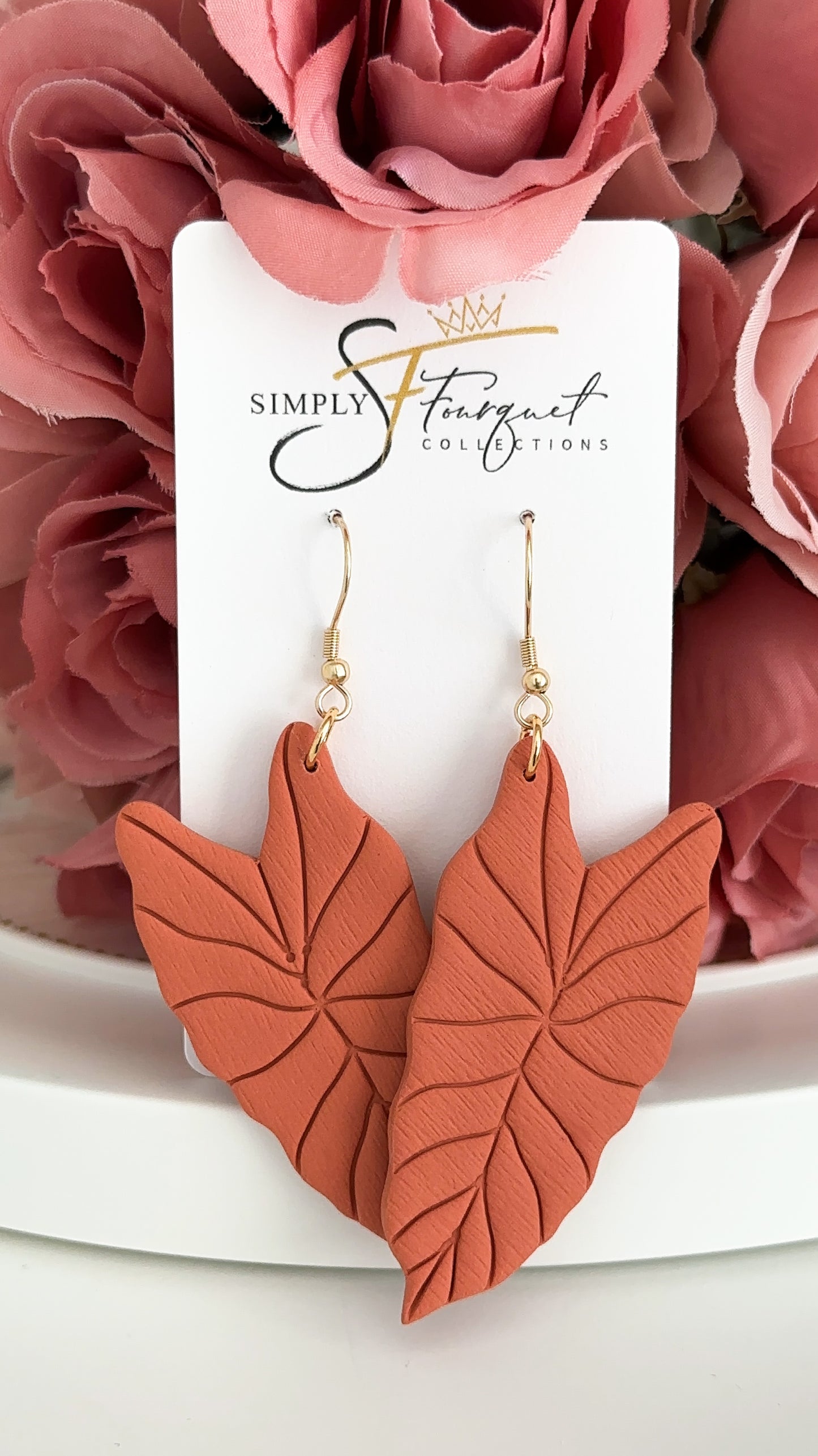 Tropical Leaf Earrings (Multiple Colors)