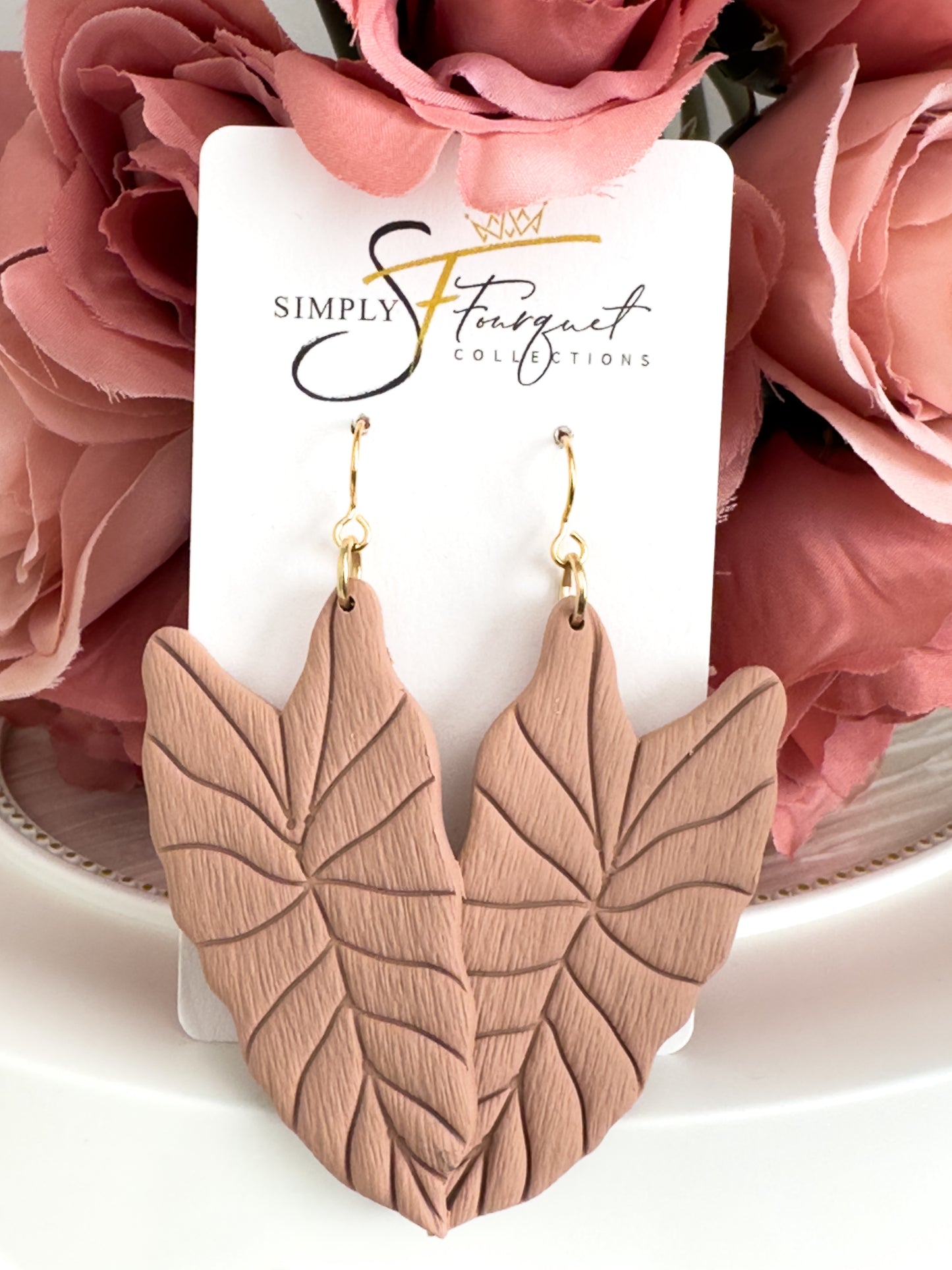 Tropical Leaf Earrings (Multiple Colors)