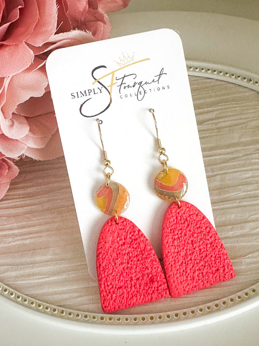 Colorful Yellow Marble Earrings (Multiple Colors)