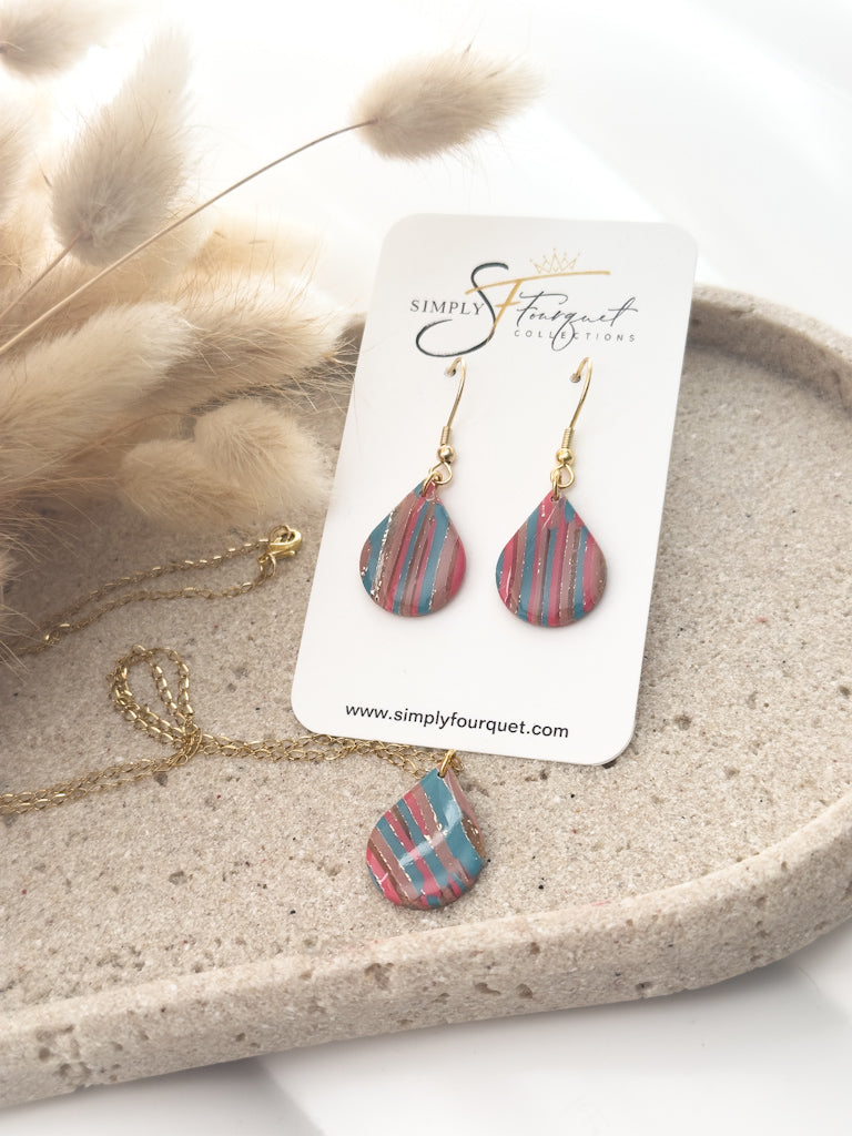 Girly Marble Teardrop Set