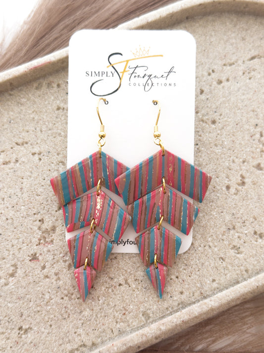 Simply Colorful Strips Earrings