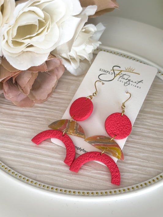 Colorful Yellow Marble Earrings (Multiple Colors)