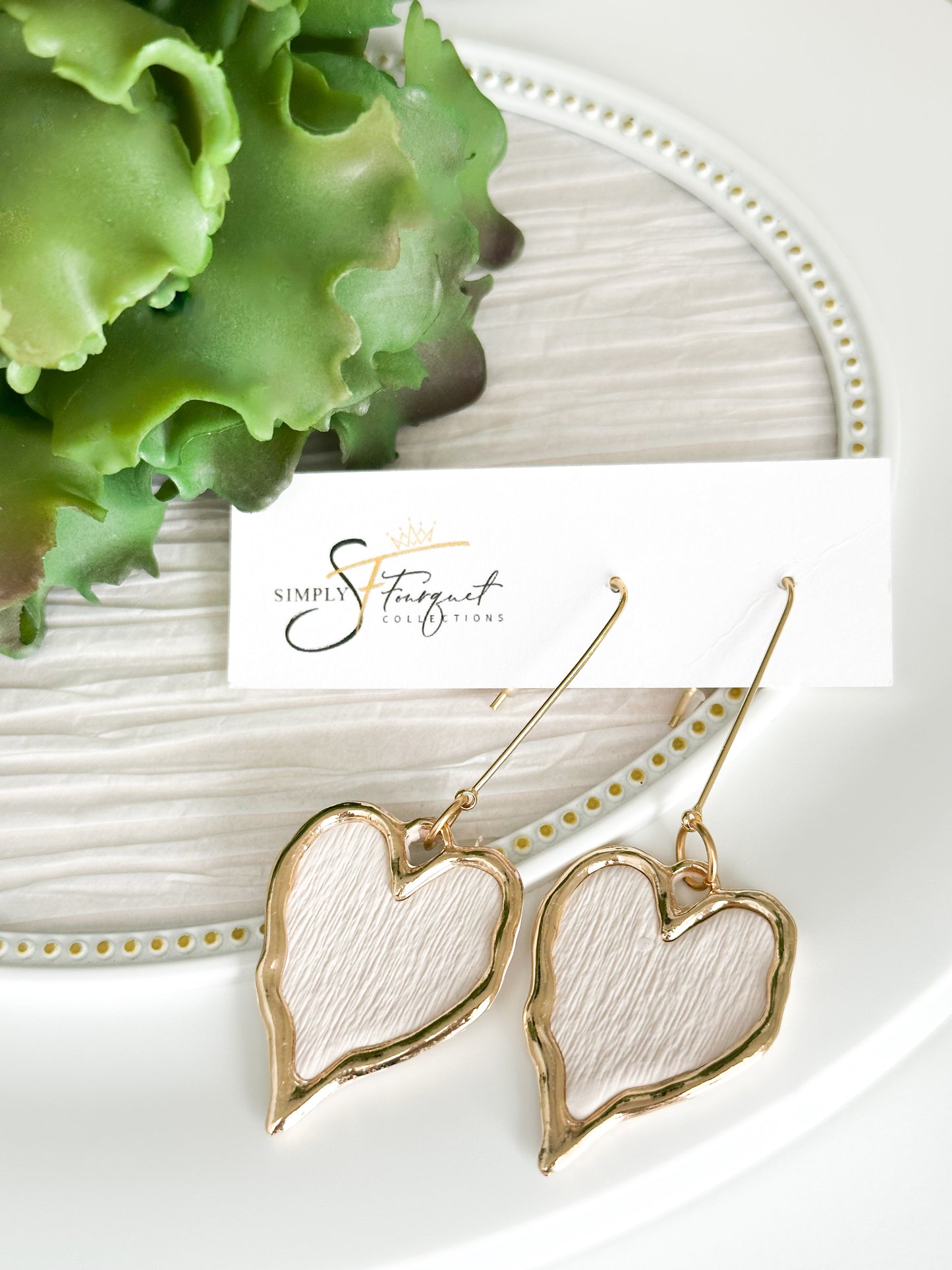 Simply White & Gold Heart