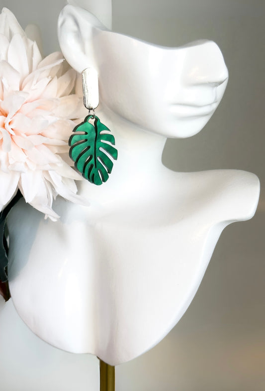 Simply Monstera Leaf Earrings (Acrylic - A)