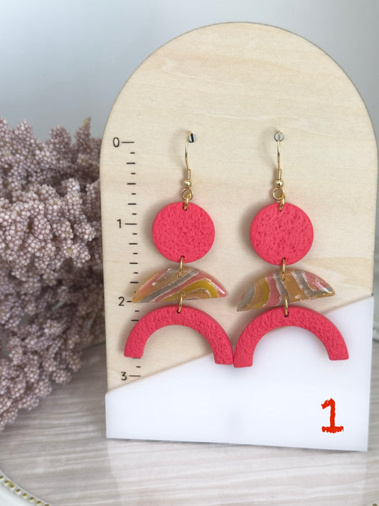 Colorful Yellow Marble Earrings (Multiple Colors)