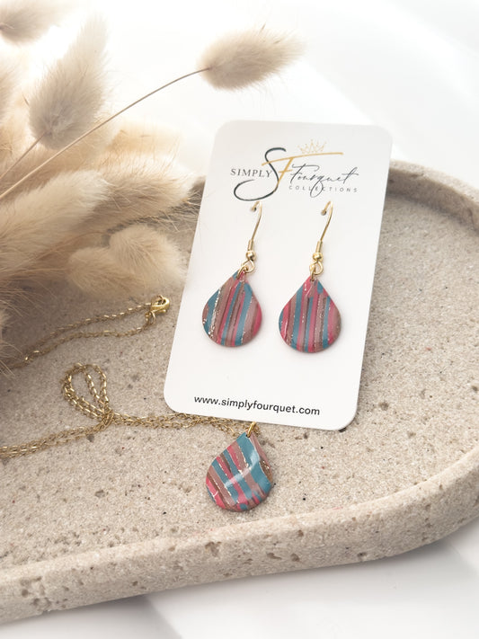 Girly Marble Teardrop Set