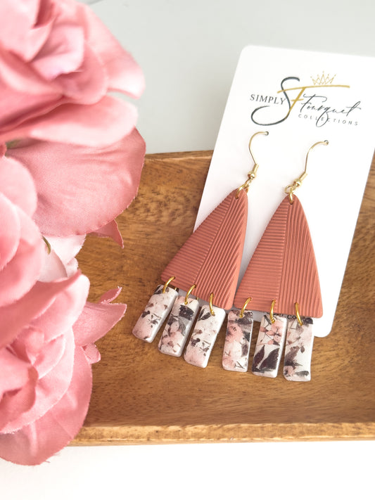 Brown Triangle and Cream Floral